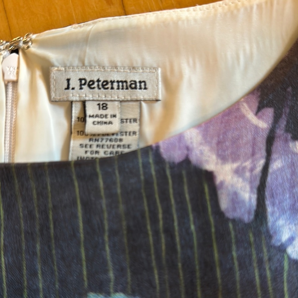 J. Peterman Purple and Black Graphic Print Dress